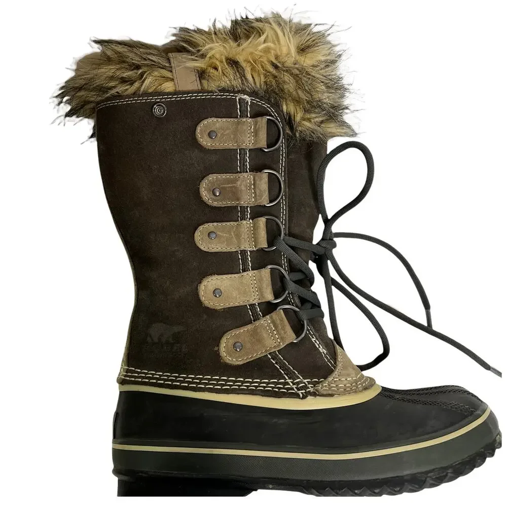 Sorel Joan‎ of Arctic W Sz 6 Winter Boots Waterproof Faux Fur Suede Mid-Calf